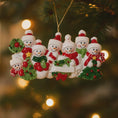 Load image into Gallery viewer, Snowman Family of 7 Christmas Ornament | Personalized Names and Year | Winter Tree Decor Keepsake
