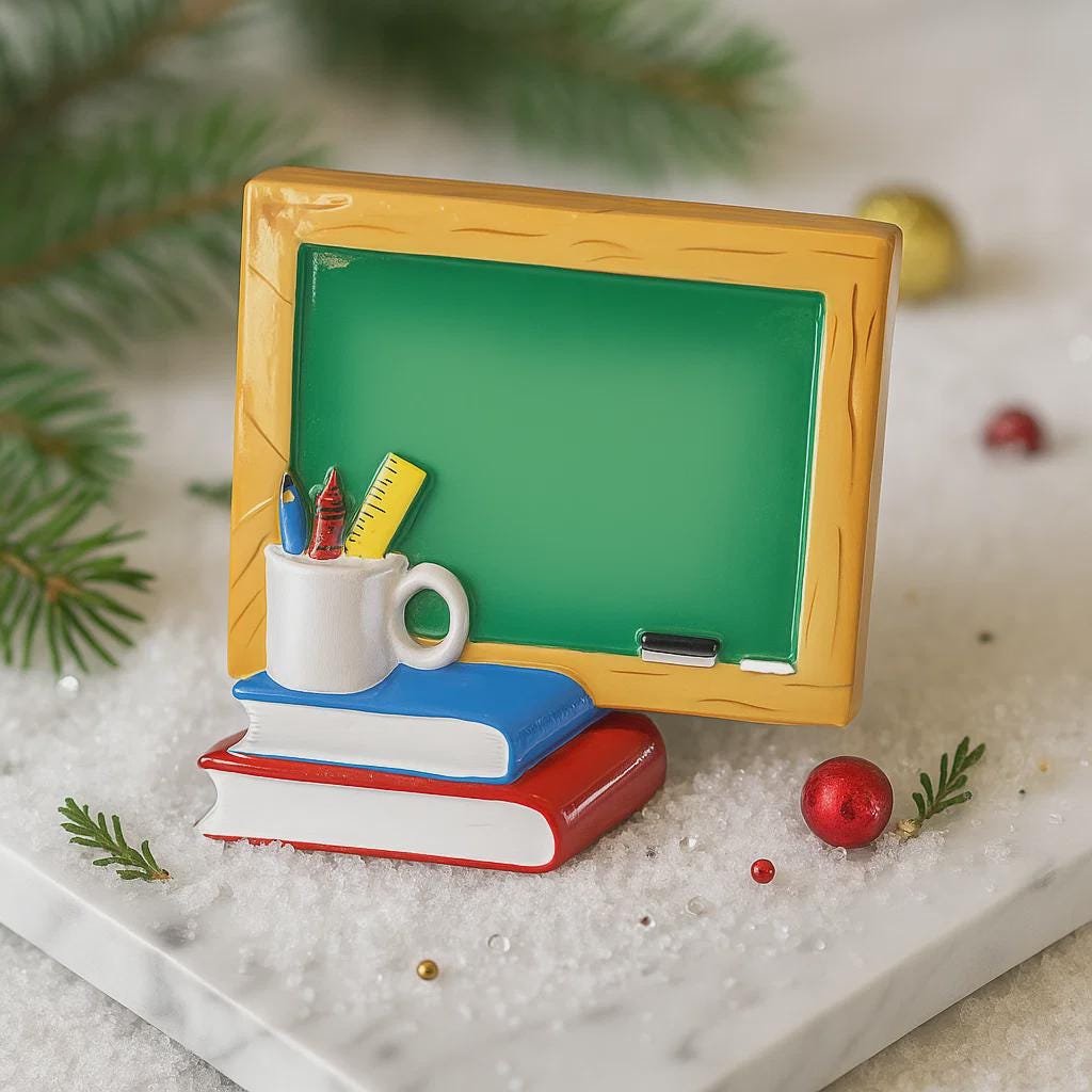 Personalized Teacher Apple Ornament | Custom Name and Year Christmas Gift | Teacher Appreciation Holiday Keepsake