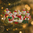 Load image into Gallery viewer, Snowman Family of 6 Christmas Ornament | Personalized Names and Year | Winter Tree Decor Keepsake
