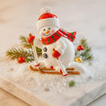 Load image into Gallery viewer, Personalized Snowman Ski Ornament | Custom Name and Year | Snowman Gift | Raised 3D Details
