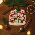 Load image into Gallery viewer, Personalized Penguin Family of 6 Ornament | Ice Fishing Winter Scene
