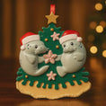 Load image into Gallery viewer, Personalized Manatee Family Couple Ornament | Coastal Christmas Keepsake | Raised 3D Ornament
