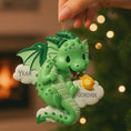 Load image into Gallery viewer, Green Dragon Personalized Ornament | Train Your Dragon | Raised 3D Ornament
