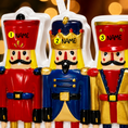 Load image into Gallery viewer, Family of 3 Nutcracker Ornament | Personalized Christmas Soldier Decor | Custom Name Holiday Ornament | Classic Festive Keepsake
