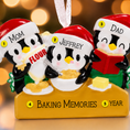 Load image into Gallery viewer, family of 3 ornament with penguiens 
