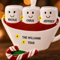 Load image into Gallery viewer, Personalized Christmas ornament with marshmallows and a mug, featuring names and 'The Williams Year' text.
