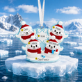 Load image into Gallery viewer, Decorative Christmas ornament with cartoon family on a snowy background
