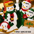 Load image into Gallery viewer, Personalized Snowman Family of 4 Ornament | Farm Fresh Theme, Custom Names
