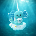 Load image into Gallery viewer, Blue axolotl ornament with 'I ❤️ You Axolotl' message on a cloud, underwater background
