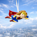 Load image into Gallery viewer, Flying Superhero Girl Christmas Ornament | Personalized Name & Year
