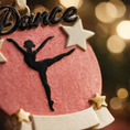 Load image into Gallery viewer, Decorative item with 'Dance' text and a dancer silhouette on a pink background with gold stars.
