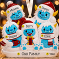 Load image into Gallery viewer, Family of 5 Yeti Ornament | Winter Name Keepsake | Handwritten Family Piece | Holiday Tree Accent
