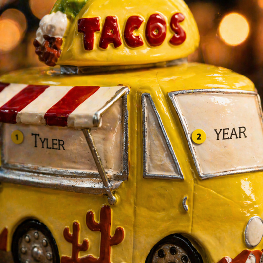 Personalized Taco Truck Ornament | Handwritten Custom Christmas Gift | Food