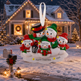 Load image into Gallery viewer, Family of 5 Snowman Ornament | Personalized Holiday Ornament | Custom Handwritten Names | Winter Season Decoration
