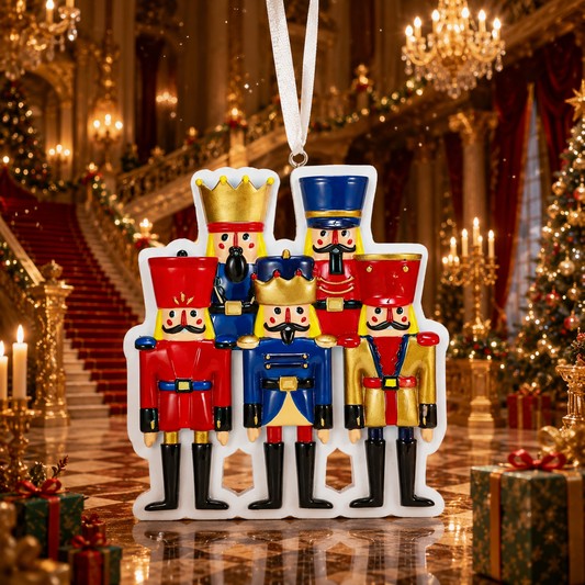 Family of 5 Nutcracker Ornament | Personalized Name Ornament | Handwritten Custom Design | Holiday Mantel Decoration