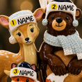 Load image into Gallery viewer, Personalized Family of 3 Woodland Ornament | Custom Christmas Tree Decor
