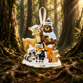 Load image into Gallery viewer, Decorative figurine of a deer, bear, fox, and raccoon with name tags in a forest setting.
