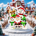 Load image into Gallery viewer, Personalized Christmas ornament with Santa Claus and friends in a snowy village scene.
