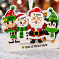 Load image into Gallery viewer, Personalized Family of 4 Christmas Ornament | Santa, Snowman, Penguin
