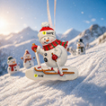 Load image into Gallery viewer, Personalized Snowman Ski Ornament | Custom Name and Year | Snowman Gift | Raised 3D Details
