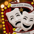 Load image into Gallery viewer, Decorative ornament with theater masks and 'High School Musical' text on a blurred background

