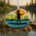 Load image into Gallery viewer, Stand Up Paddleboard Ornament for Women | Custom SUP Christmas Gift | Paddleboarding Outdoor Water Sport
