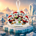 Load image into Gallery viewer, Personalized penguin ornament on a icy background
