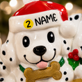 Load image into Gallery viewer, Personalized 3 Family Dalmatian Ornament | Dog Lovers Christmas Decor
