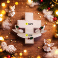 Load image into Gallery viewer, Personalized memorial cross ornament featuring a classic white cross design with a smooth matte finish and gentle holiday accents. Includes free handwritten personalization with name and year displayed on the front. Designed with a raised 3D front and flat back for easy hanging. A meaningful keepsake ornament created to honor loved ones and cherish memories during the holiday season. Perfect for remembrance decor faith inspired gifts and Christmas tree display.
