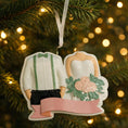 Load image into Gallery viewer, Personalized Wedding Couple Ornament | Engagement and Marriage Gift | 3D Raised Front
