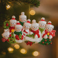 Load image into Gallery viewer, Snowman Family of 8 Christmas Ornament | Personalized Names and Year | Winter Tree Decor Keepsake
