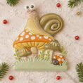 Load image into Gallery viewer, Personalized Snail & Mushroom Ornament | Custom Name Woodland Keepsake
