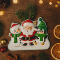 Load image into Gallery viewer, Personalized Family of 3 Santa Ornament | Winter Christmas Keepsake
