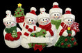 Load image into Gallery viewer, Family of 5 Christmas Snowman Ornament | Personalized Snow Family Decor | Custom Names Year Holiday Keepsake
