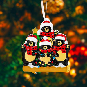 Bear Family Ornament | Personalized Christmas Ornament | Handcrafted Keepsake | Rustic Tree Decor