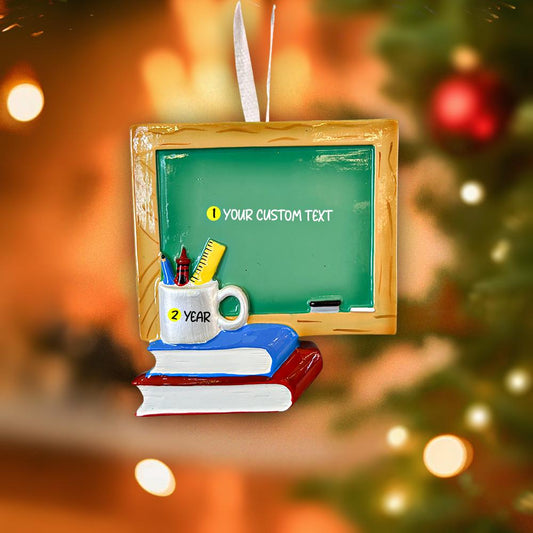 Personalized Teacher Apple Ornament | Custom Name and Year Christmas Gift | Teacher Appreciation Holiday Keepsake