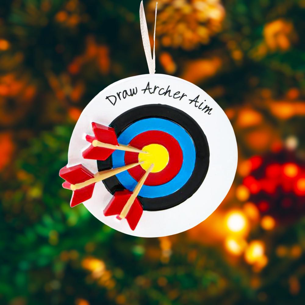 Personalized archery ornament featuring a colorful target and arrows design, customized with a name and year. Perfect for archery lovers, hunters, target shooting fans, and outdoor sports enthusiasts. This unique Christmas ornament celebrates precision, focus, and passion for archery, making it a meaningful holiday keepsake or gift for athletes, hobbyists, and competitive shooters.
