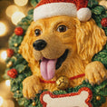 Load image into Gallery viewer, Golden Retriever Wreath Decor | Personalized Dog Name and Year | Christmas Pet Keepsake | Retriever Gift

