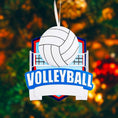 Load image into Gallery viewer, Personalized volleyball ornament featuring a detailed volleyball design with a customizable name and year. Perfect for volleyball players, coaches, teams, or sports lovers, this ornament celebrates dedication, teamwork, and memorable seasons. A great keepsake for athletes, end of season gifts, or holiday decor, adding a sporty and personal touch to any Christmas tree or winter display.

