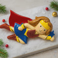 Load image into Gallery viewer, Flying Superhero Girl Christmas Ornament | Personalized Name & Year
