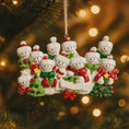 Load image into Gallery viewer, Snowman Family of 11 Christmas Ornament | Personalized Names and Year | Winter Tree Decor Keepsake

