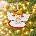 Load image into Gallery viewer, Personalized Lost Daughter Memorial Ornament | Guardian Angel Christmas Keepsake | Raised 3D Ornament
