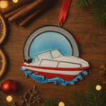 Load image into Gallery viewer, Personalized Speedboat Ornament | Nautical Holiday Keepsake | Raised 3D Details
