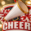 Load image into Gallery viewer, Decorative ornament with a megaphone and 'CHEER' text, likely for a cheerleader theme.
