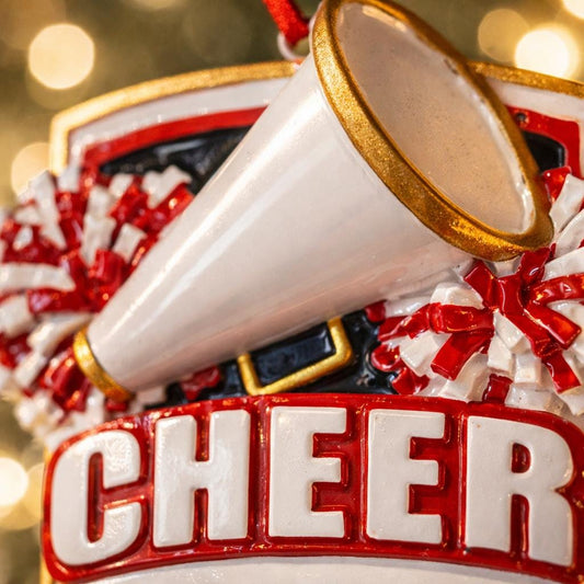 Decorative ornament with a megaphone and 'CHEER' text, likely for a cheerleader theme.