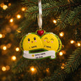 Load image into Gallery viewer, Personalized taco couple ornament featuring a playful and colorful design celebrating love and togetherness. This cute Christmas ornament can be customized with two names and a family name or year, making it perfect for couples, partners, newlyweds, engagements, anniversaries, Valentine’s Day, or fun holiday gifts. A joyful keepsake that represents shared laughter, connection, and memorable moments together.

