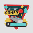 Load image into Gallery viewer, Personalized retro gamer Christmas ornament featuring a classic arcade style joystick and bold gaming icons. Raised 3D front details create depth while the back remains flat for easy hanging. Custom name and year placement make this ornament a fun and nostalgic keepsake for gamers and holiday tree decor.
