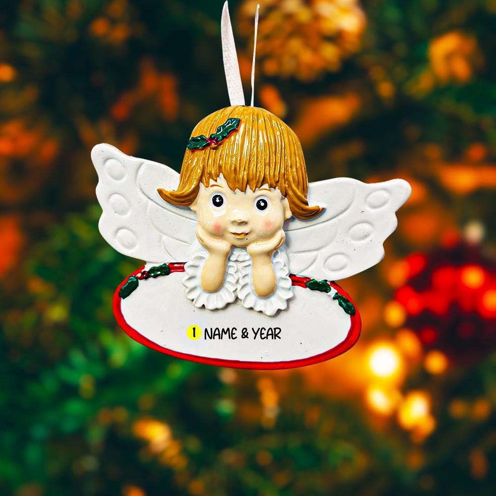 Personalized Lost Daughter Memorial Ornament | Guardian Angel Christmas Keepsake | Raised 3D Ornament