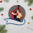 Load image into Gallery viewer, Decorative boxing ornament on a marble surface with Christmas decorations.
