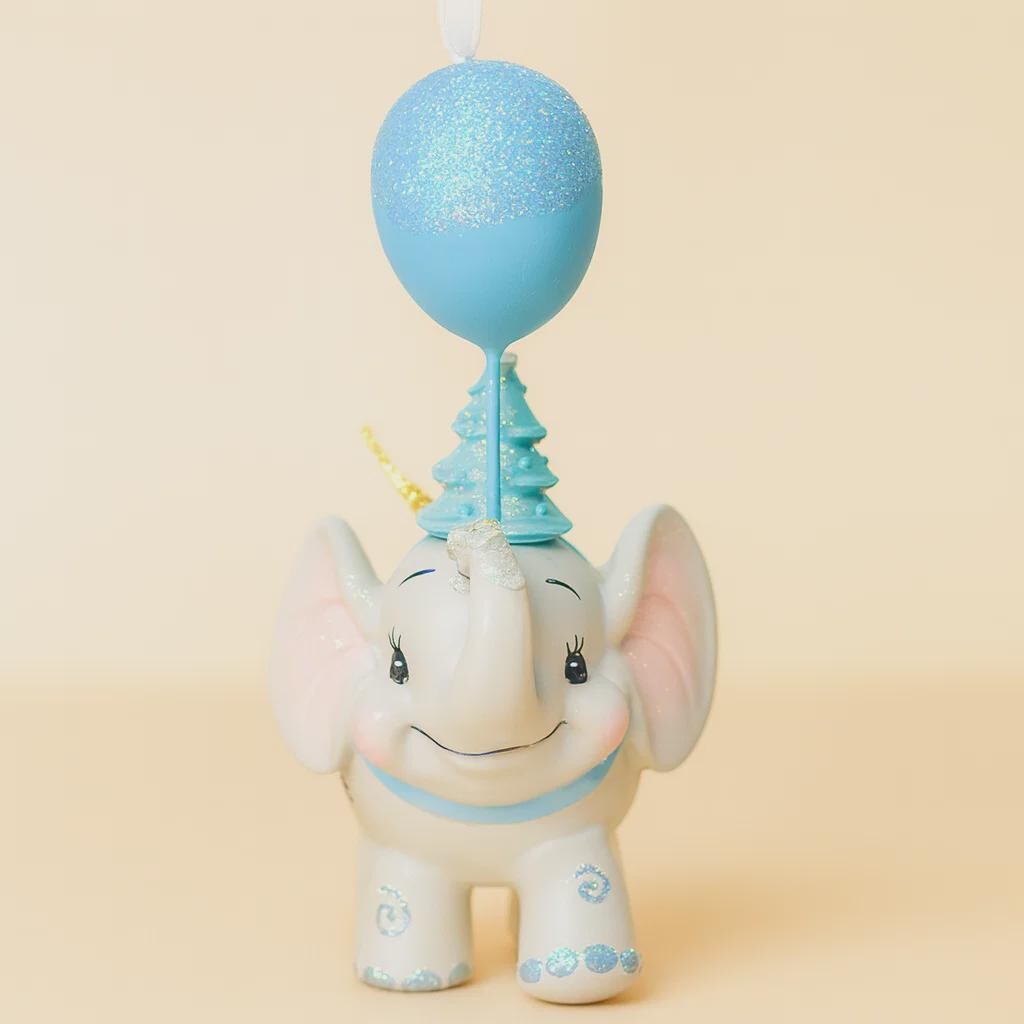 Baby’s First Christmas Elephant Ornament | Baby Boy Personalized Name and Year | 3D Ornament